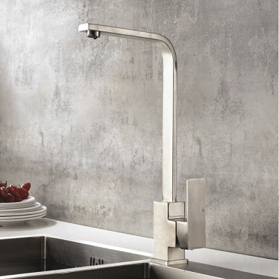 Vòi Rửa Bát Chén Dẹt Nóng Lạnh ABG Inox 304 Cao Cấp, Hai Chế Độ Nóng Lạnh, Xoay 360 Độ, Tặng Kèm Hai Dây Cấp Nóng Và Lạnh -Hàng Chính Hãng