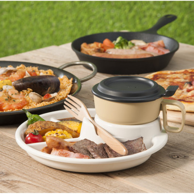 Cốc súp có nắp đậy 300ML cao cấp màu Vàng nhạt Nội địa NHẬT BẢN