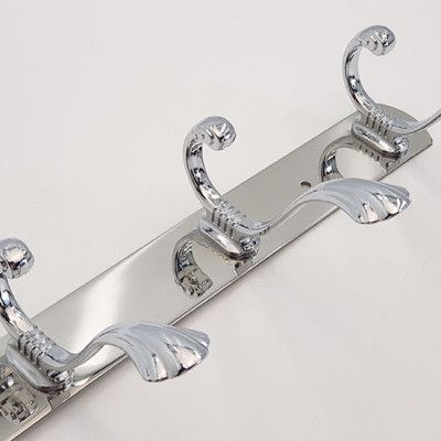 Móc treo áo 5 chấu hoa văn Inox Eurolife EL-M2 (Trắng bạc)