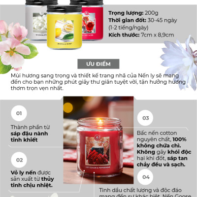 Nến ly Goose Creek (200g) - Lemon & Olive Leaf