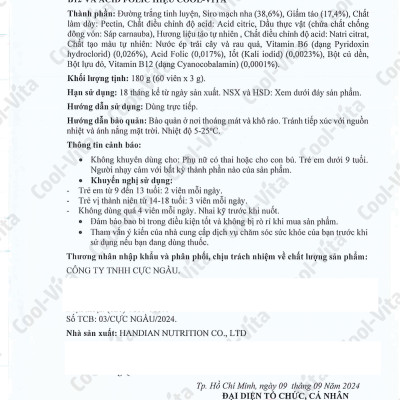 Combo 2 Hộp Kẹo Dẻo Giấm Táo Vitamin B12 Hỗ Trợ Tiêu Hóa, Tăng Cường Miễn DịchCoolvita (60 viên x 3g)/hộp