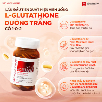 Viên Uống Sắc Ngọc Khang Dưỡng Trắng Sáng Da Whitening Plus 60 Viên