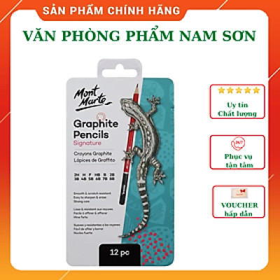 Bộ chì 12 cây đủ size Mont Marte GRAPHITE PENCILS MPN0114