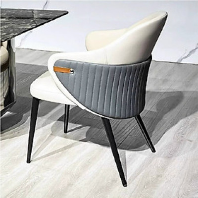 Ghế tiếp khách nệm da PVC màu xám ECO 30A-P Nội thất Capta Ghế cafe nhà hàng khách sạn nệm simili cao cấp chân sắt sơn tĩnh điện màu đen tại HCM