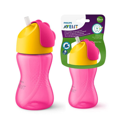 Bình tập uống Philips Avent cho bé 12 tháng -  có ống hút - nhựa PP 300ml