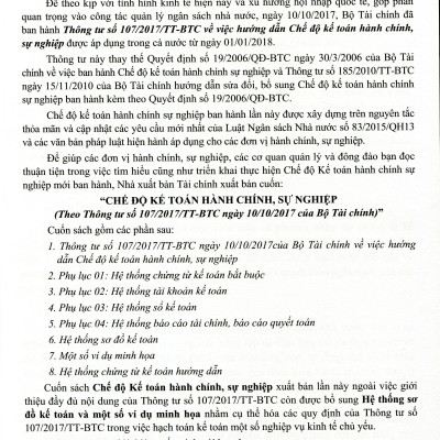Chế Độ Kế Toán Đơn Vị Hành Chính Sự Nghiệp