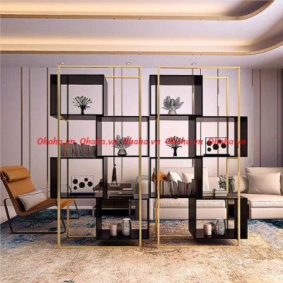 KỆ TRANG TRÍ PHÒNG KHÁCH THIẾT KẾ SANG TRỌNG OHAHA - KTT012
