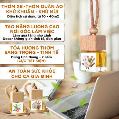 Aroma Lemongrass & Lily – Tinh dầu treo khuếch tán thiên nhiên Pháp 10ml