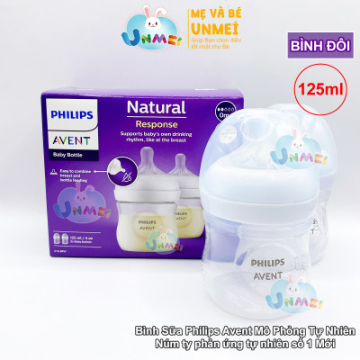 Bình sữa mô phỏng tự nhiên mới hiệu Philips Avent  cho trẻ từ 0 tháng tuổi (125ml-đôi)_SCY900.02
