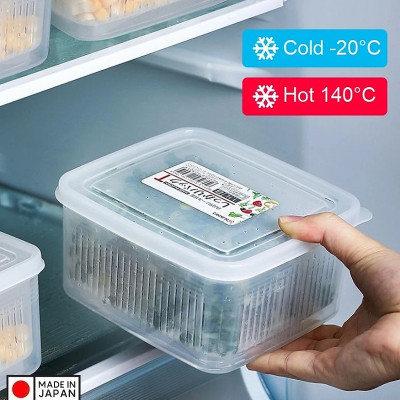 Bộ 02 chiếc hộp đựng thực phẩm 2 lớp Nakaya 1100ml hàng nội địa Nhật Bản (Made in Japan)