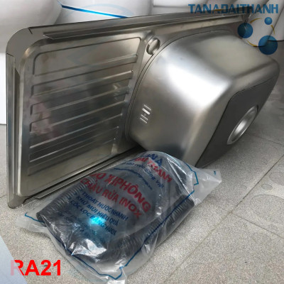 Bộ Chậu Rửa Bát Inox 1 Hộc 1 Bàn TÂN Á ĐẠI THÀNH Có Chân Kèm Vòi Nước Lạnh - Hàng Chính Hãng Tặng rổ rút, dây cấp inox, đầu nối ống xả chống hôi