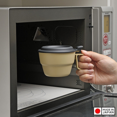 Cốc súp có nắp đậy 300ML cao cấp màu Vàng nhạt Nội địa NHẬT BẢN