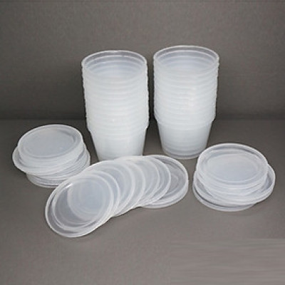 Hộp nhựa đựng làm Bánh FLan . rau câu , sữa chua ,caramen , đựng slime set 50 hộp 