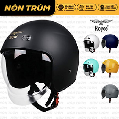 Mũ bảo hiểm xe máy 3/4 Royce XH26 kính âm màu trơn, kèm lỗ thông gió tiện lợi dành cho cả nam và nữ