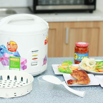 Nồi cơm nắp gài Sharp 1.8 lít KS-18TJV , Công suất 700W, công nghệ nấu 1D - Hàng chính hãng - Bảo hành 12 tháng