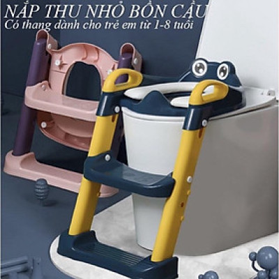 Bệ Thu Nhỏ Bồn Cầu, Thang Bô Vệ Sinh Cho Bé Có Đệm Lót Cao Cấp