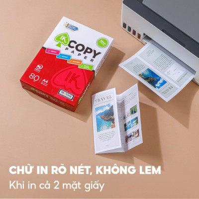 Combo 5 Ream giấy A4 80 gsm IK Copy (500 tờ) - Hàng nhập khẩu Indonesia Hàng nguyên thùng chất lượng cao