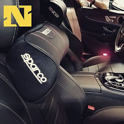 Gối Tựa Đầu ô tô Cao Su Non Sparco Bọc Da Cao Cấp SPN 4008 BK Cho Mọi Dòng Ô Tô Xe Hơi (màu đen)