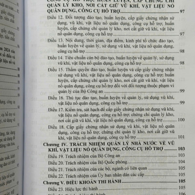 Luật Quản Lý, Sử Dụng Vũ Khíi, Vật Liệu Nổ Và Công Cụ Hỗ Trợ, Các Văn Bản Quy Định Chi Tiết, Hướng Dẫn Thi Hành - V2572T