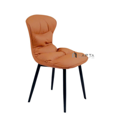 Ghế ăn nệm bọc da pu ECO33A-P Nội thất Capta Ghế phòng ăn nệm dày bọc da pu chân sắt sơn tĩnh điện màu đen tại tp hcm
