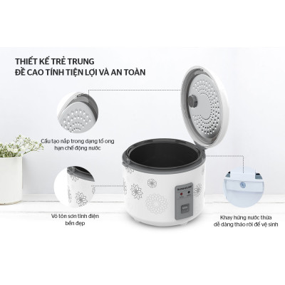 Nồi cơm nắp gài Sunhouse SHD8603 1.8 Lít - Hàng chính hãng