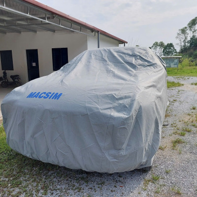 Bạt phủ ô tô chất liệu vải không dệt 3 lớp thương hiệu MACSIM cho xe Nissan Almera màu ghi bạt phủ trong nhà và ngoài trời