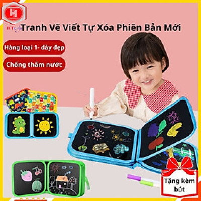 Vở Vẽ Cho Bé, Vở Vẽ Xoá Được Vẽ Đi Vẽ Lại Được Nhiều Lần, 10 Trang Tặng Kèm 6 Bút Vẽ