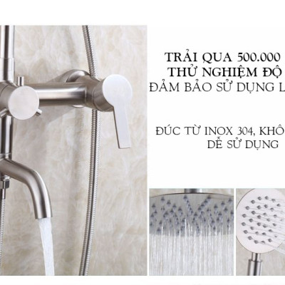 Bộ sen cây tắm đứng nóng lạnh phòng tắm inox 304 thân lệch