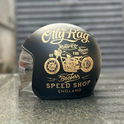 Mũ bảo hiểm xe máy 3/4 Royal M139 kính âm tem V5 đen nhám - Nón Trùm