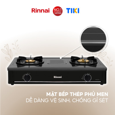 Bếp gas dương Rinnai RV-B274SB(EB) mặt bếp men và kiềng bếp men - Hàng chính hãng.