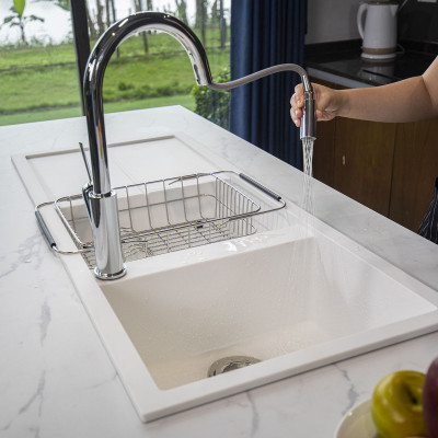 Vòi rửa bát dây rút Konox, Model Ponte Nickel, 4 phiên bản màu, Bề mặt mạ PVD 5 lớp cao cấp, Lõi đồng tiêu chuẩn CW617N, Linh kiện phụ trợ dòng chảy nhập khẩu châu Âu, Bảo hành chính hãng 5 năm, Hàng chính hãng