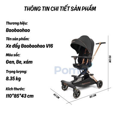 Xe đẩy Baobaohao V16 cho bé - Mẫu xe trendy nhất mùa hè năm 2024