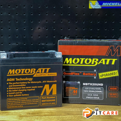 Bình Ắc Quy Motobatt MBTX20UHD 12V 21Ah CCA310 Bảo Hành 9 Tháng Cho Harley / Goldwing