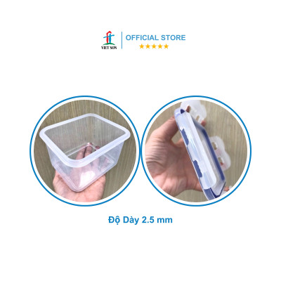 [TẶNG KHAY RÁO NƯỚC] Hộp Đựng Thực Phẩm VIETSON 1300ml Nắp Khóa 4 Cạnh Kín Hơi