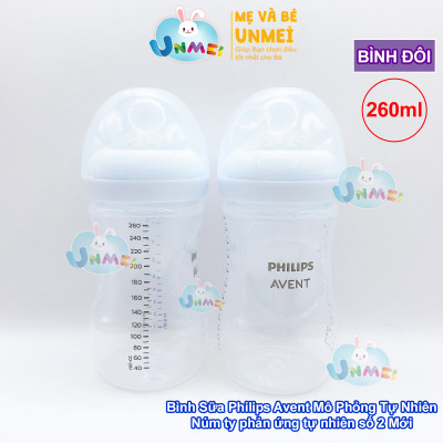Bình sữa mô phỏng tự nhiên mới hiệu Philips Avent  cho trẻ từ 1 tháng tuổi (260ml-đôi)_SCY903.02