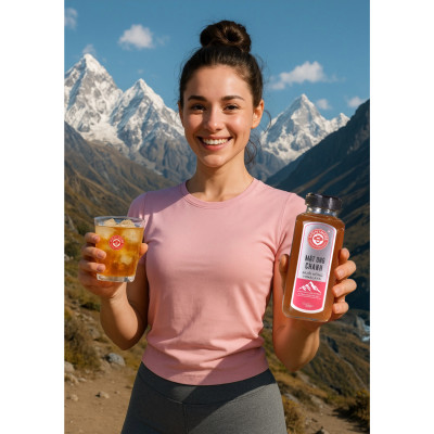 Mật ong Chanh muối hồng Himalaya - Honimore 360g - tiện lợi, tăng đề kháng