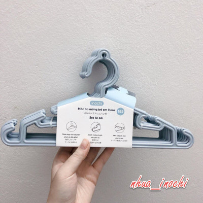 Set 10 chiếc móc áo mỏng trẻ em Hara 185 hàng cao cấp - giao màu ngẫu nhiên