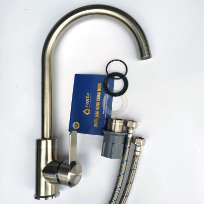 Vòi Bếp Nóng Lạnh Vòi Rửa Chén Bát Chính Hãng LUXTA Nhiều Mẫu Chất Liệu Cao Cấp - Nhiều kiểu vòi: thân tròn, thân lò xo, tặng cặp dây cấp