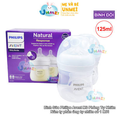Bình sữa mô phỏng tự nhiên mới hiệu Philips Avent  cho trẻ từ 0 tháng tuổi (125ml-đôi)_SCY900.02