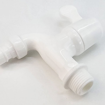 Bộ 3 vòi hồ tay gạt nhựa PP trắng, thân ngắn, ren 21-27mm Eurolife EL-VHT2127 (Trắng) (3 cái)