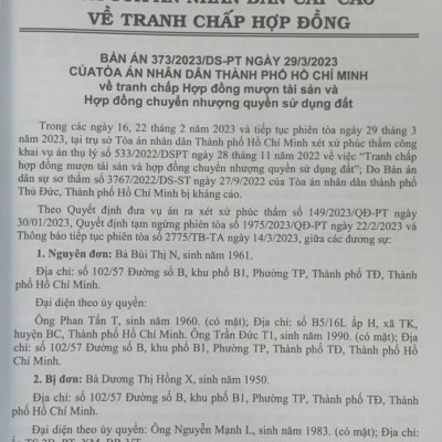 Tuyển tập các bản án của Tòa án nhân dân cấp cao về dân sự và tố tụng dân sự