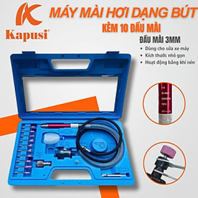 Bộ máy mài hơi dạng bút mini cầm tay, với 10 đầu đá mài, Bộ máy mài dạng bút