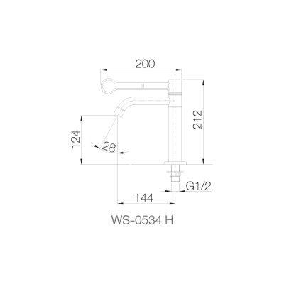 Vòi chậu lạnh dạng cao - WS-0534H - INOX SUS 304