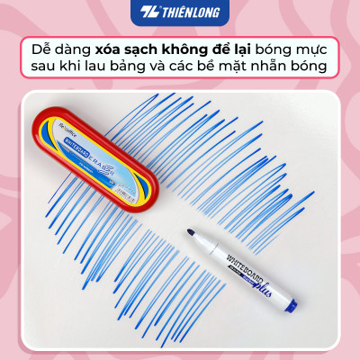 Combo 12 bút lông bảng - White Board Marker Thiên Long WB-03 Plus - Màu mực mới đậm nét hơn