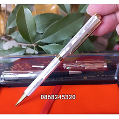 Bút bi ký viết phong thủy khảm vỏ xác trắng phong cách lịnh mãn đẳng cấp 