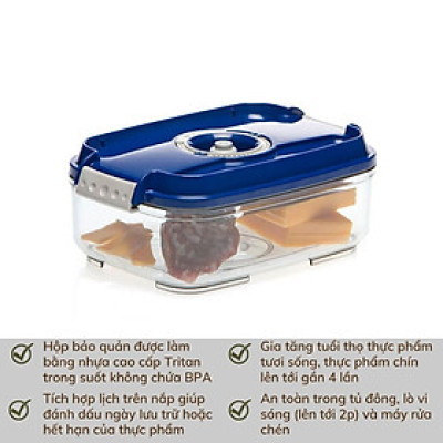 Hộp Bảo Quản Thực Phẩm Hút Chân Không Status Hình Chữ Nhật 1,4L Hàng chính hãng