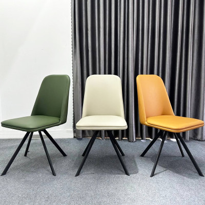 Ghế ngồi tiếp khách thân xoay CRAB 4A-P Nội thất Capta.vn Ghế phòng ăn hiện đại nệm bọc pvc cao cấp màu nâu bò xanh kem thân xoay 360 tại TP HCM