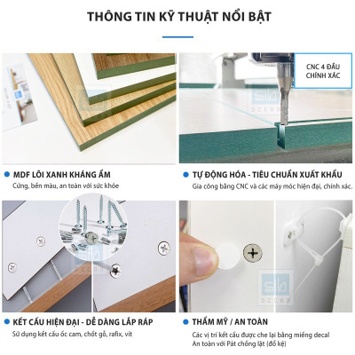 Tủ Gỗ Để Vang Trưng Bày Phối Cánh Kính Dài 80cm, Kèm Đèn LED Hiện Đại Thương Hiệu SIB Decor TR05