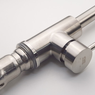 Vòi rửa chén nóng lạnh Inox SUS 304 nguyên khối Eurolife EL-KM09 (Trắng vàng)