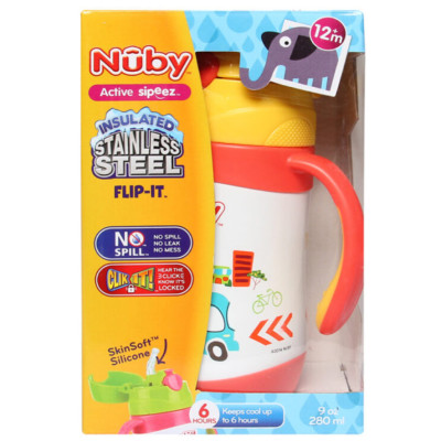 [ 10227-Nuby ] Bình uống nước giữ nhiệt bằng Inox, 2 chiều nóng lạnh, dung tích 280ml